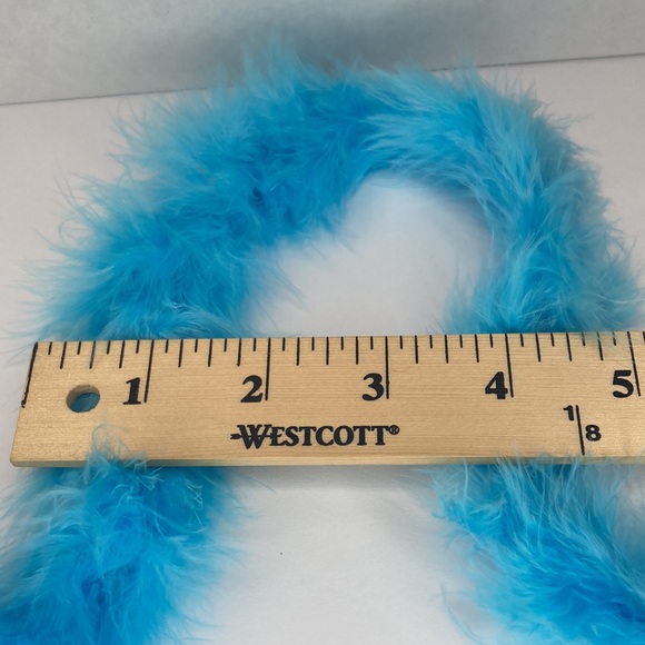 Bright Spring Blue Faux Fur Feather Craft Sewing Trim Ribbon 1.5" 5yds F… - Picture 5 of 8